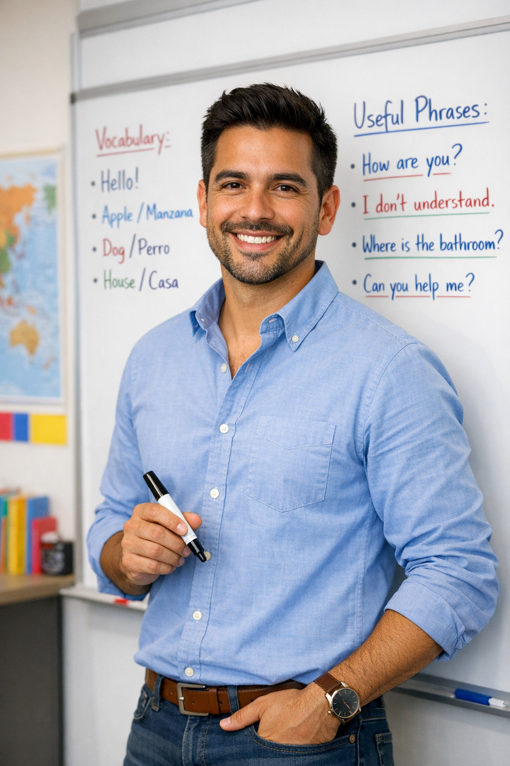 Language teacher teaching